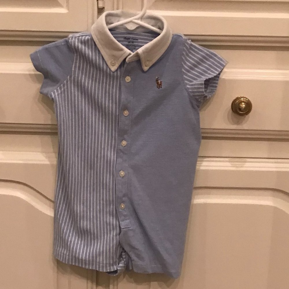 Ralph Lauren Chambray Romper, 6 months